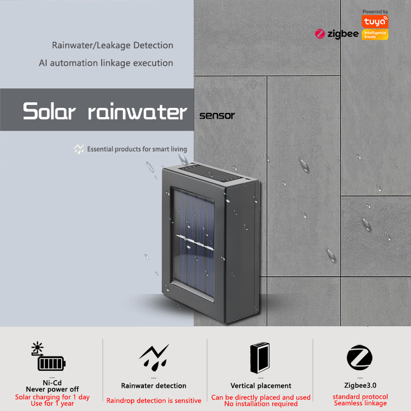 Solar Rainwater Sensor Zigbee 3.0 Tuya Rain/Leakage Detector