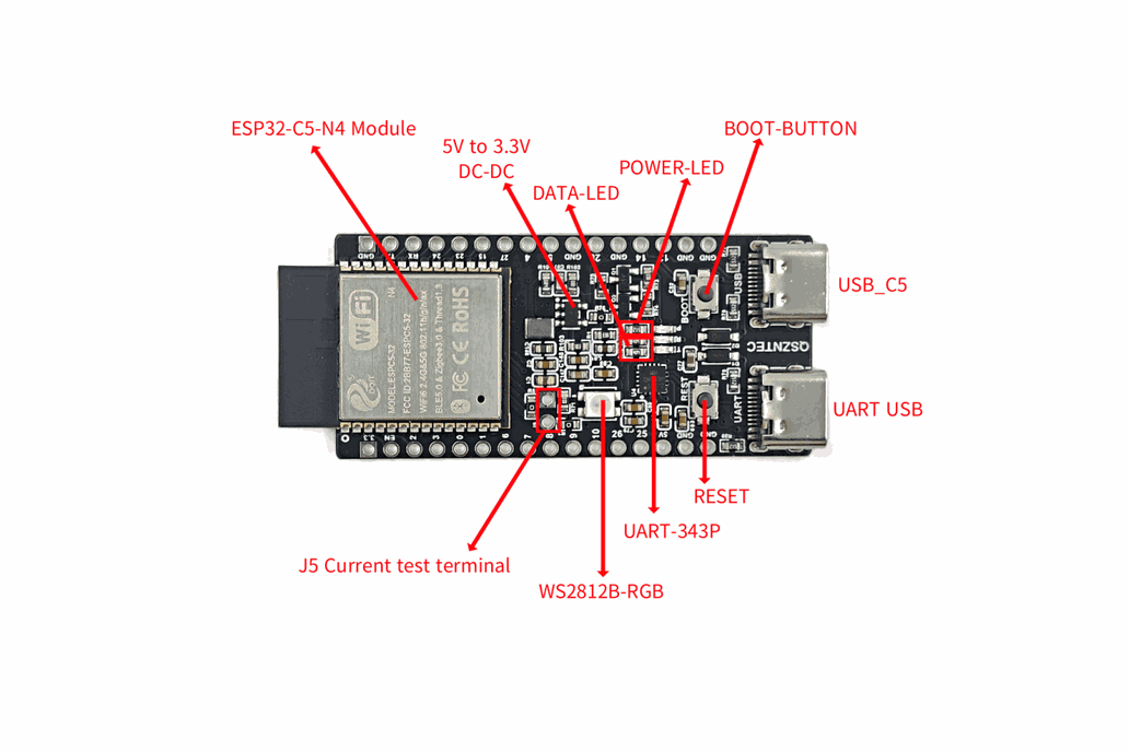 ESP32-C5-DevKitC-1 N4 Development Board 2.4/5 GHz product image 4